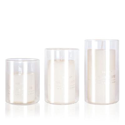 China High Temperature Resistance Borosilicate Glass Candle Jar Jar Multi-size Glass Clear Wide Mouth Decoration Christmas Cup Candle Glass Cup for sale