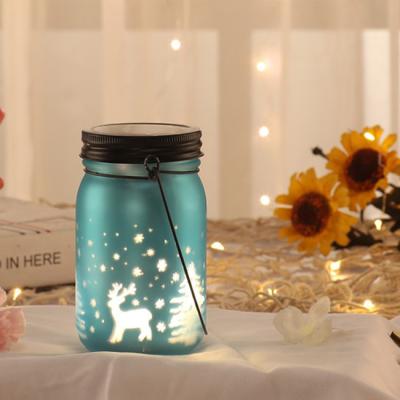 China Daily Life Firefly Glass Bottle Night Light Elk Deer Battery Lamp Glowing Glass Wish Bottle for sale