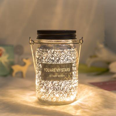 China Gift & Craft Garden Glass Bottle Camping Jar Solar Hanging Lanterns Table Lights Wishing Bottle for sale