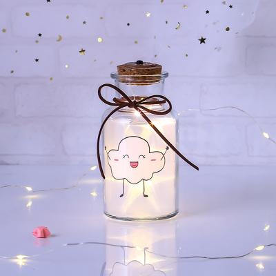 China Gift & Luminous Transparent Warm Craft Christmas Gift Glass Bottle Lamp Student Wishing Bottle Light String for sale