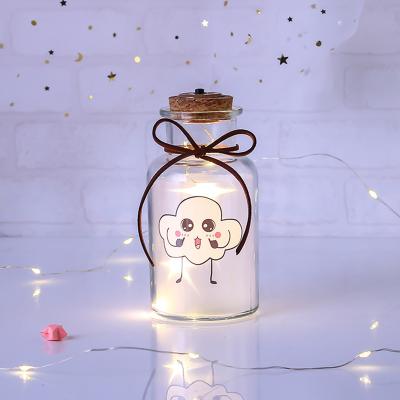 China Gift & Craft Christmas Gift Love Wishing Bottle LED Romantic Night Light Lamp String Glass Bottle for sale