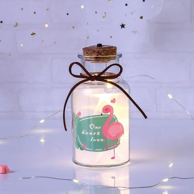 China Gift & Wooden Craft Bottle Luminous Wish Cork Lucky Star Bottle Pendants Decorative Gifts Electric Garland for sale