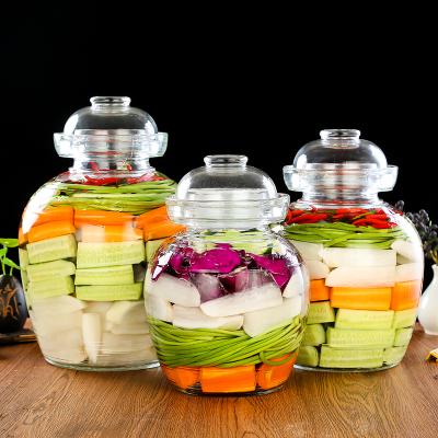 China Freshness Preservation Round Empty Wide Mouth Glass Storage Jar Clear Glass Jars Glass Storage Vessel for sale