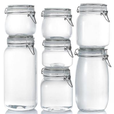 China Freshness Keeping Round Storage Glass Jars Marine Storage Tank Leak Proof Rubber Seal Storage Container for sale