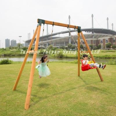 China TYS-S01 Outdoor Wooden Playground Swing Set TYS-S01 for sale