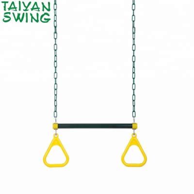 China Outdoor Furniture 18" Outdoor Heavy Duty; Trapeze Swing Bar With Rings Powder Coated Chains for sale