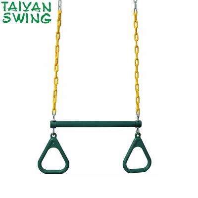 China Outdoor Furniture Trapeze Swing Bar With Rings - Heavy Duty Plastic Coated Chains for sale