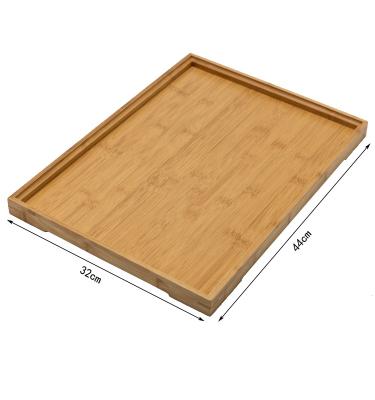 China Eco-Freindly Wholesale Hotel Coffee Tea Coffee Classic Carry Tray Long Rectangle Bamboo Serving Tray-4432 for sale