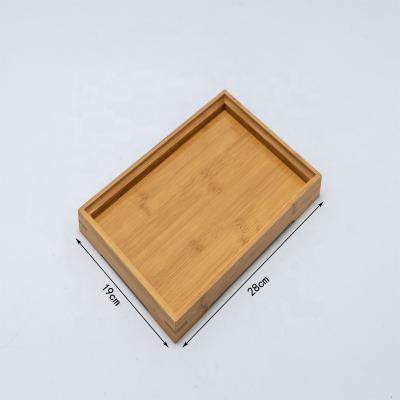 China Eco-Freindly Wholesale Hotel Coffee Tea Coffee Classic Carry Tray Long Rectangle Bamboo Serving Tray-2819 for sale