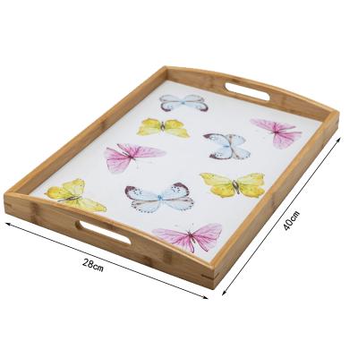 China Eco-Freindly Manufacturers Wholesale Bamboo Wooden Handle Right Angle Tray - Medium Tray for sale