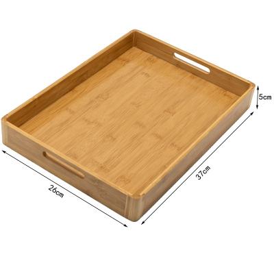 China Eco-Freindly Wholesale Natural Bamboo Color Bamboo Wooden Serving Tray for sale