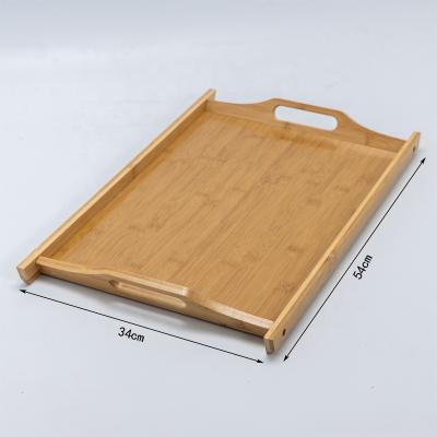 China Eco-Freindly Custom Natural Bamboo Serving Handle Large Tray for sale