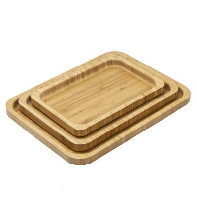 China Custom Eco-Freindly Home Hotel Restaurant Large Size Bamboo Wooden Tray Set for sale