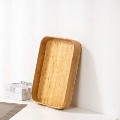 China Eco-Freindly Hot Selling Round Cheap Wooden Food Bamboo Tray for sale