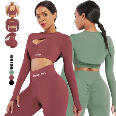 China Breathable 2021 Wholesale Women Stitching Design Yoga Sportswear Workout Set Yoga Top Set for sale