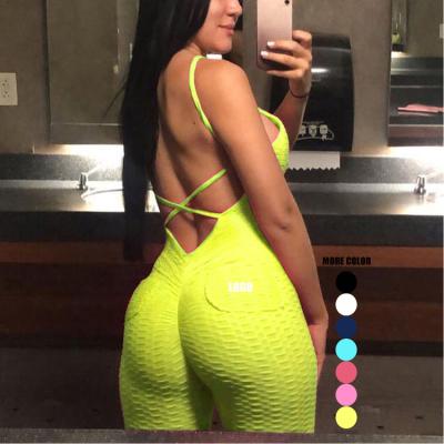 China New Design Anti-static Sportswear Fitness Elasticity Women Tracksuits Backless Sportswear Set for sale