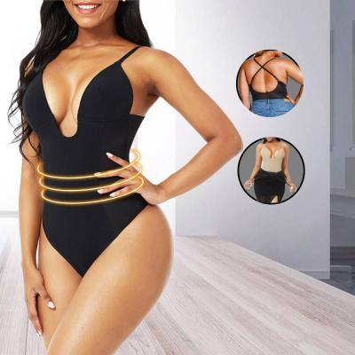 China Breathable Factory Selling Women's Wetsuit Thong Plunge Control Large Tummy Slim Waist Shaper Running Fitness Body for sale