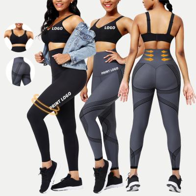 China 3D-Printed Design Breathable Original Seamless High Waist Active Wear Yoga Set Workout Yoga Leggings Set for sale