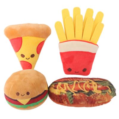 China Sustainable Natural Dog Toy Fast Food Series GRS Material Plush toy for pet dog for sale