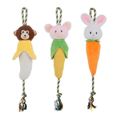 China New Design Viable Cute Interactive Rope Stuffed Chew Rope Dog Toys Mixing Pet Food for sale