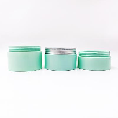 China Yueyi Cosmetic Hot Sale 200ml 250ml 300ml Green Cosmetic Packaging Cream Double Wall Jars Pet Cosmetic Jars Cosmetic Jars for sale