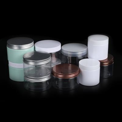 China Yueyi 6oz 8oz Cosmetic Wholesale Custom Clear Plastic Jar Cosmetic Packaging 200ml 250ml 300ml Jar With Lid for sale