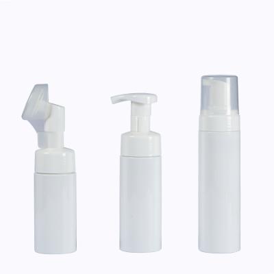 China Cosmetic Custom Screen Printing White Facial Cleanser 150Ml Pet Bottle Foam Pump Packaging Bottles for sale