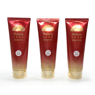 China Yueyi Body 120g Hand Cream Sunscreen Cream Soft Squeeze Face Wash Cosmetic Empty Red Empty Cosmetic Plastic Tube Tube for sale