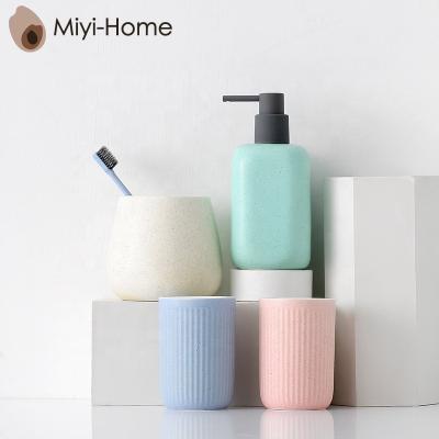 China China Factory 4-Piece Family Hotel Bathroom Accessories Kitchen Liquid Soap Bottle Holder Modern Ceramic Stocked for sale