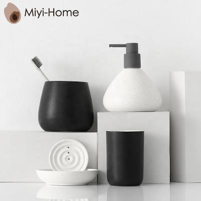 China New Modern Ceramic Wedding Gifts Stocked Home Accessories Bathroom Products for Guests Handy Toiletry Accessories Set for sale