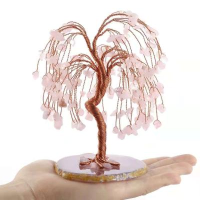 China Original Stone Crystal Fortune Tree Drooping Willow Gravel Europe Wholesale Miscellaneous Fortune Tree Crafts Home Office Ornaments for sale