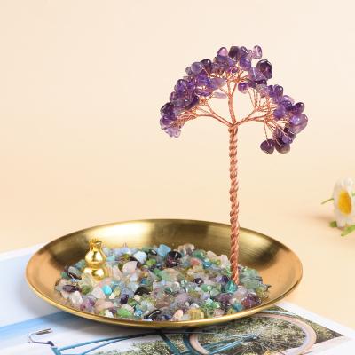 China Wholesale Europe Natural Tree Crystal Gravel Fortune Tree Life Decorative Ornaments Open Desktop Ornaments for sale