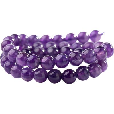 China Europe Wholesale Customized Round Amethyst With Hole Crystal Bead Crystal Glass Amethyst Crystal Beads For Bracelet Making for sale