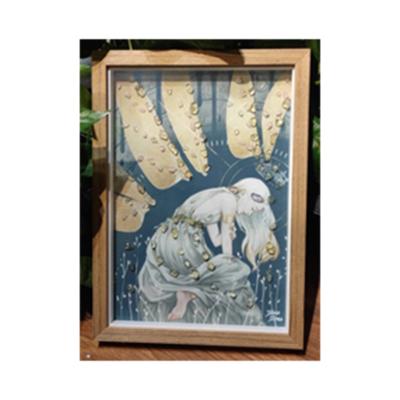 China Europe Wholesale Customized Crystal Painting Crystal Array Natural To Engrave Raw Stone Energy Painting Altar Painting Decoration for sale