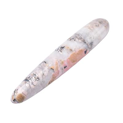 China Natural Tool Acupoint Pen Health Care Jade Massage Gua Sha Massage Stick Yoni Wand Crystal Rose Stone Europe Stone 18cm for sale