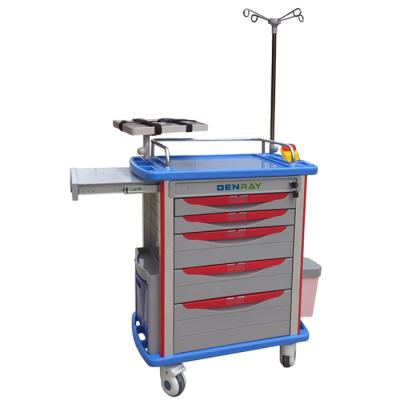 China BR-ET001 Hospital Emergency Trolley Equipment Crash Cart Traditional Cheap Medicines Factory for sale