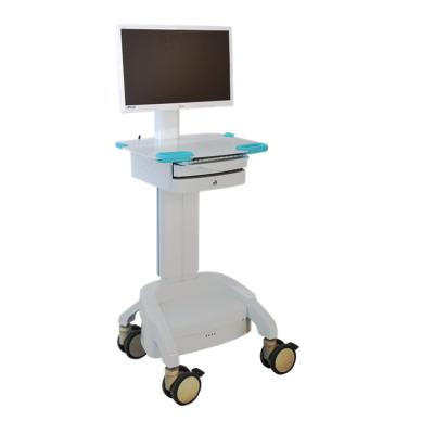 China Modern Emergency Hospital Medical Equipment Laptop Doctor Workstation Patient General Bedside Computer Trolley for sale