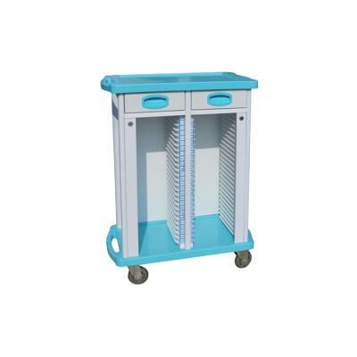 China Modern Double Rows Hospital Clinic Soft High Quality ABS Emergency Equipment Stainless Steel Homecare Trolley Patient Record Trolley for sale