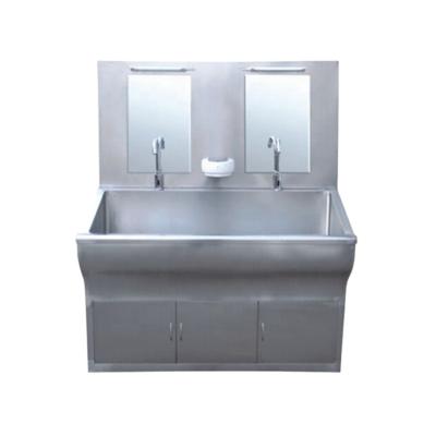 China Hospital Hospital Clinic Doctor 2 Persons 304 Stainless Steel Hand Wash Sink Inductive Cleaning Medical Equipment for sale