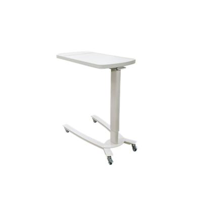 China Steel Frame Medical Height Adjustable Hospital Laptop Movable Beside Above Bed Table for sale