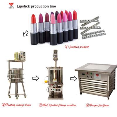 China Complete set of lipstick production equipment for cosmetics factory cosmetics lipstick production machinery equipment /semi-automatic lipstick production line for sale