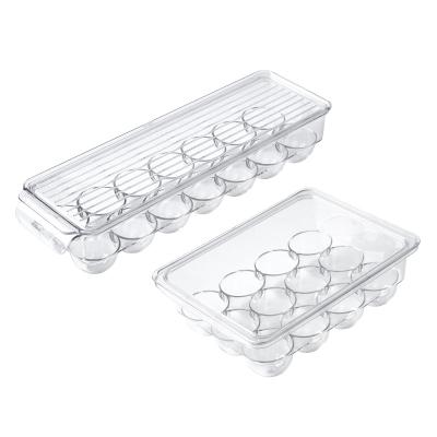 China Sustainable Environmentally Friendly Transparent Plastic Kitchen Refrigerator Egg Tray for sale