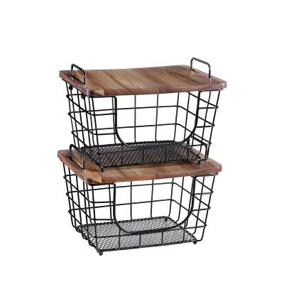 China Metal Stored Household Can Line Metal Vegetable And Fruit Storage Sundries Basket for sale