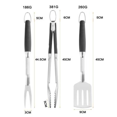 China Wholesale New Camping Used Easily Cleaned BBQ Tongs 5Pcs/4Pcs/3Pcs BBQ Tool Kit Stainless Steel BBQ Grill Tool Kit for sale