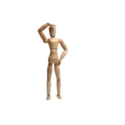 China Crafts wholesale custom made natural wood color adjustable wooden art mannequin for sale