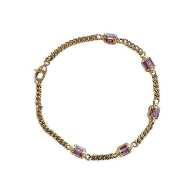 China CLASSIC 9k Natural Purple Crystal Bracelet, Customize the length you need for sale