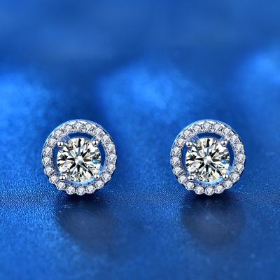 China Moissanite Vvs S Stud Earrings 925 Hip Hop Silver Stud Earrings Jewelry Full Diamond Gold Plated Jewelry TRENDY Men' for sale