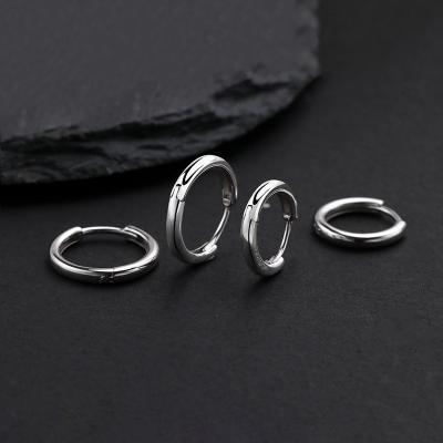 China TRENDY 925 Sterling Silver Hip Hop Big Circle Earrings Set For Women Men Girls 18K Gold Plated Small Round Earrings Nose Lip Jewelry for sale