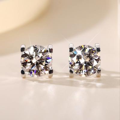 China FASHIONABLE Good Quality Clear 2Ct Glitter Crown Design Women Daily Wear Stud Earrings Birthday Gift for sale