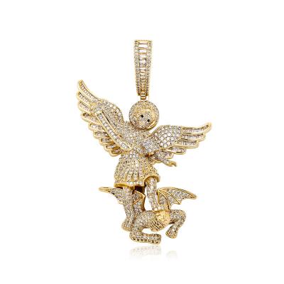 China New Charm Cartoon Bling Bling FASHIONABLE Pendant 18K Gold Plated Moissanite Cuban CZ Iced Out Rapper Mens Hip Hop Custom Pendants Necklace for sale